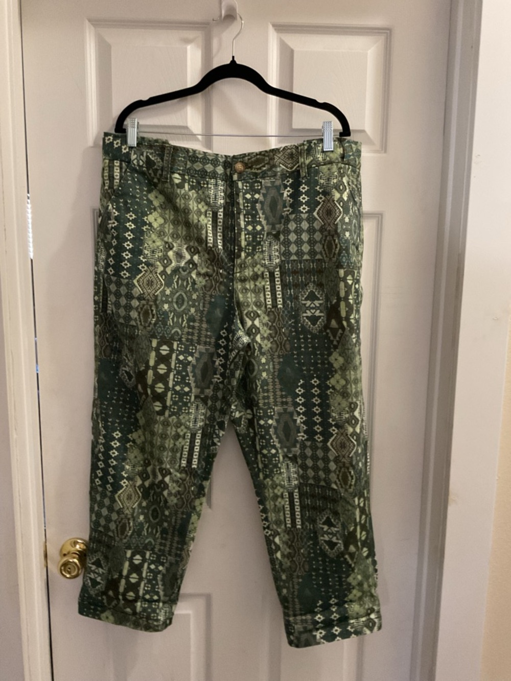 Coldwater Creek Green Patterned Chinos